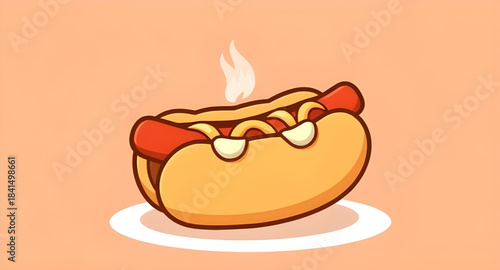 cute cartoon hot dog vector, hot dog clipart illustration, cartoon fast food hot dog illustration, hand-drawn hot dog vector, kawaii hot dog illustration vector, hot dog character clipart, funny hot d