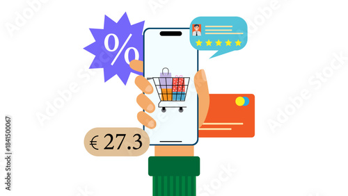 Mobile Shopping App with Discount, Payment, and Review