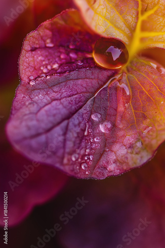 Wallpaper Mural Vibrant Dew Drop on Colorful Leaf Macro Torontodigital.ca