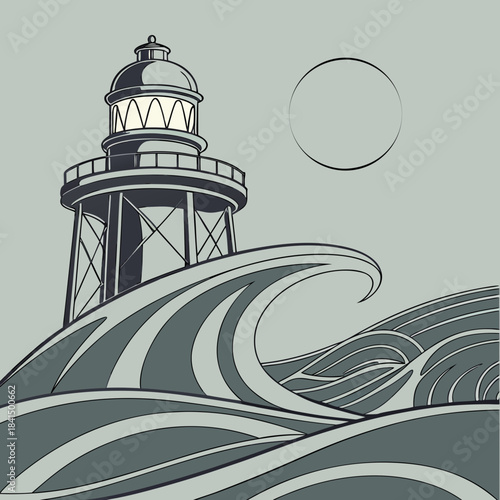 lighthouse on a white background
