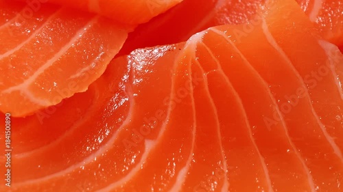 Red fish fillet. Raw salmon fillet texture close up