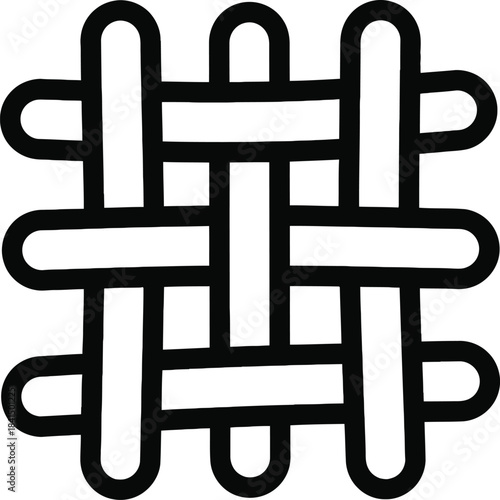 Woven grid pattern simple geometric vector