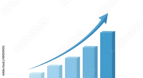 Free Download Blue Business Growth Chart with Upward Arrow, Financial Success Infographic, Profit Increase Bar Graph - GFXLoad