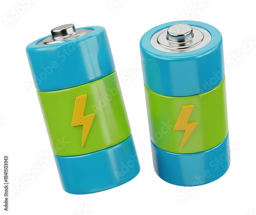 Energy Batteries with Lightning Symbol Transparent PNG