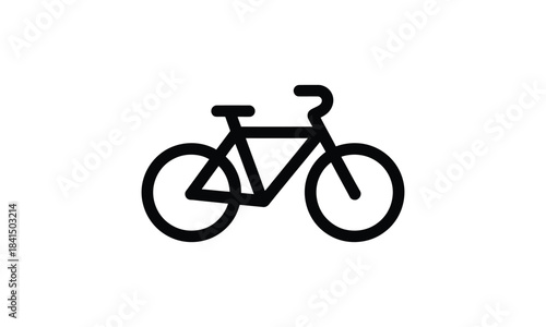Minimalist bicycle icon silhouette representing cycling, eco-friendly transport, mobility, and active lifestyle