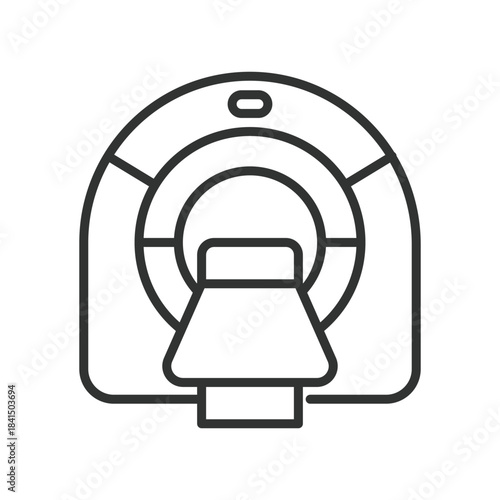 MRI scan icon in line design. oncology diagnosis, tumor detection, radiology, medical imaging, screening, pathology on white background vector. cancer diagnosis editable stroke icon