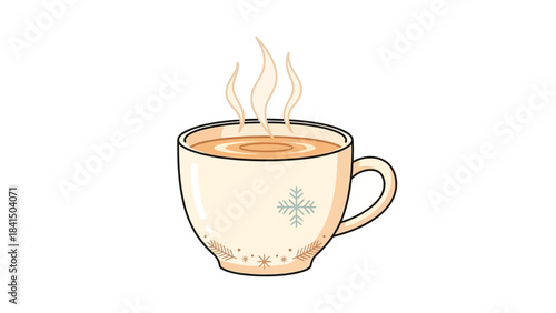 Steaming Cup of Tea: A single, inviting cup of tea emanates gentle steam, evoking warmth and comfort.