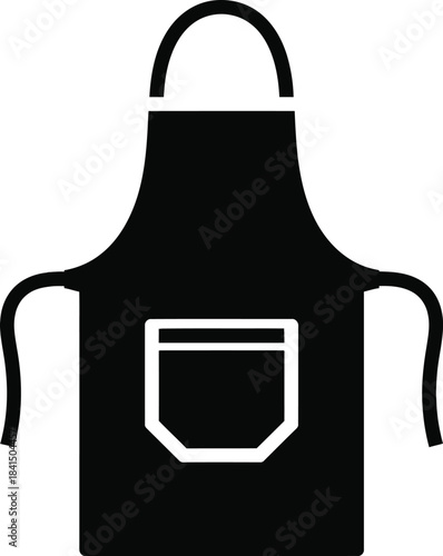 Simple kitchen apron icon with pocket cooking garment vector