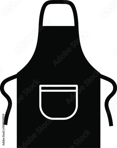 Kitchen apron silhouette with pocket minimalist vector illustration