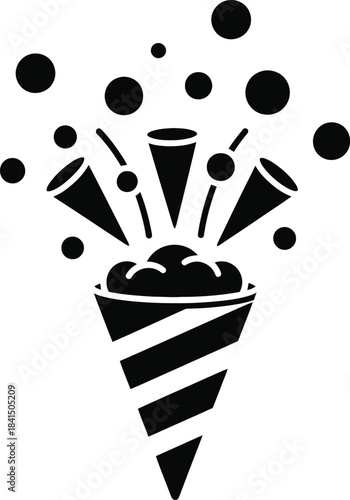 Party popper explosion celebration vector
