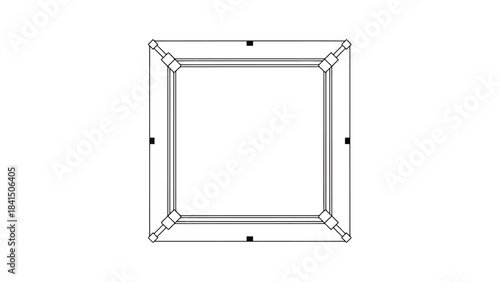 Minimalist Square Frame Outline Icon Simple Geometric Border Design Element