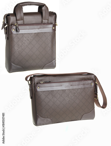 A small handbag with a textured front flap, a short shoulder strap, and a butterfly-shaped metal detail on the front.