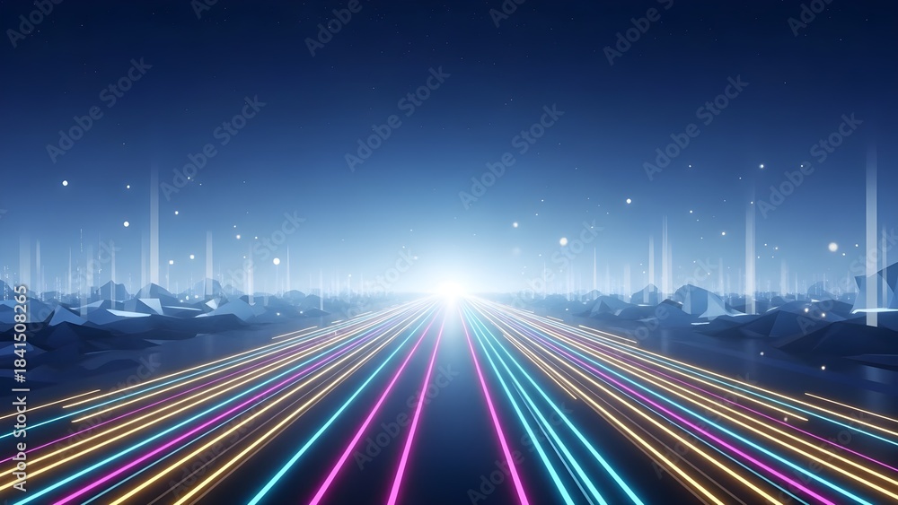 Fototapeta premium Tech Road Data Flow Innovation