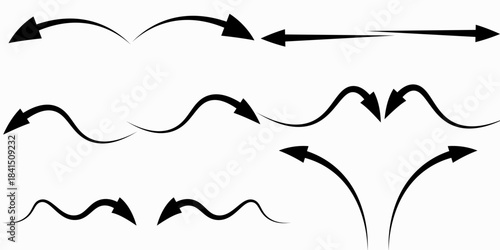 Hand drawn arrow vector icons set. sketch arrow design for business plan and education