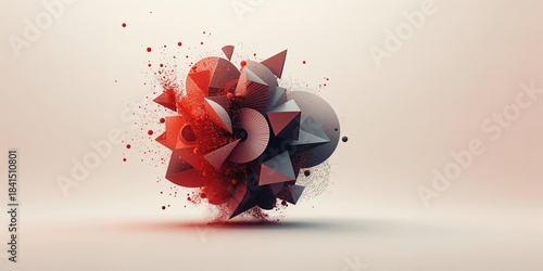 Fototapeta Naklejka Na Ścianę i Meble -  3D rendered abstract digital pattern, suitable as a background for graphic interfaces and text overlay