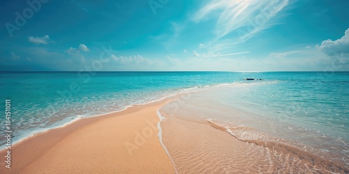 Fototapeta Naklejka Na Ścianę i Meble -  Chrissi Island landscape featuring pristine beaches and shallow waters, highlighting coastal ecosystem conservation