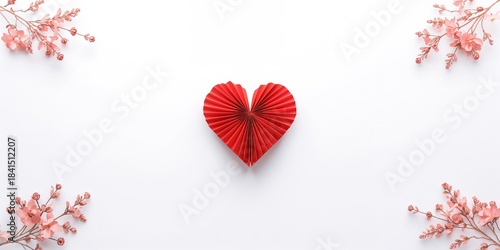 Paper heart for Valentine's Day used as holiday card material, crafting and decoration themes