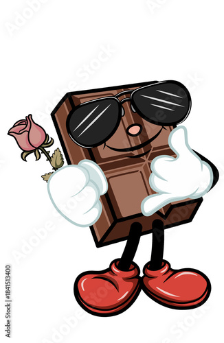 Cartoon Character chocolate with rose