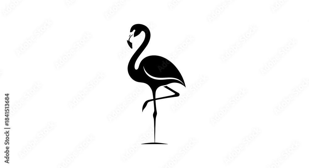 Fototapeta premium Elegant Flamingo Silhouette - A Minimalist Design for Branding and Creative Projects.