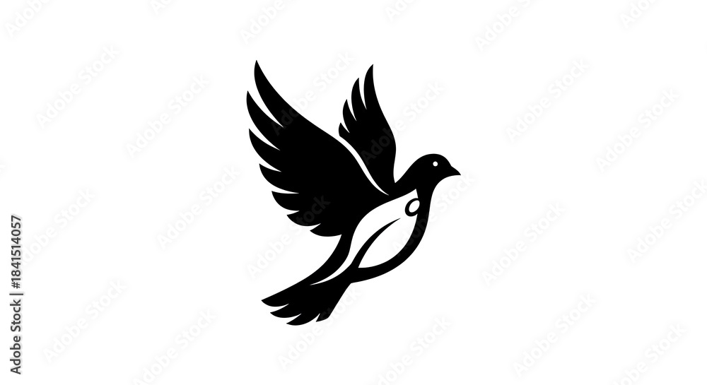 Obraz premium Elegant flying bird silhouette logo design icon.