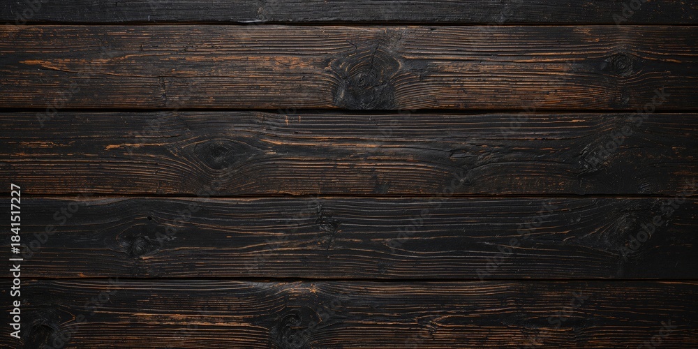 Obraz premium Dark black wood texture background, suitable for text and layout design, neutral style for editorial use
