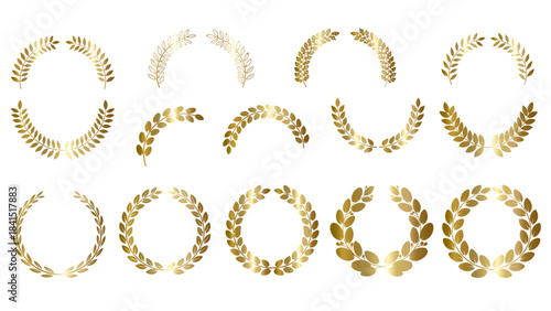 set of golden wheat, Wheat vector gold	
