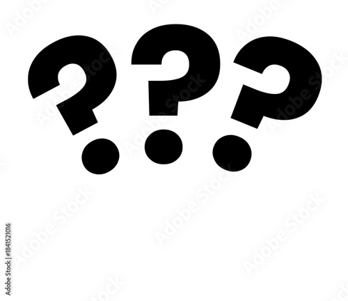 Black bold graphic question mark on transparent background