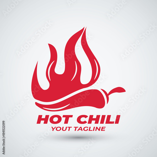 Hot chili logo design and fire chili logo symbol best for spice food