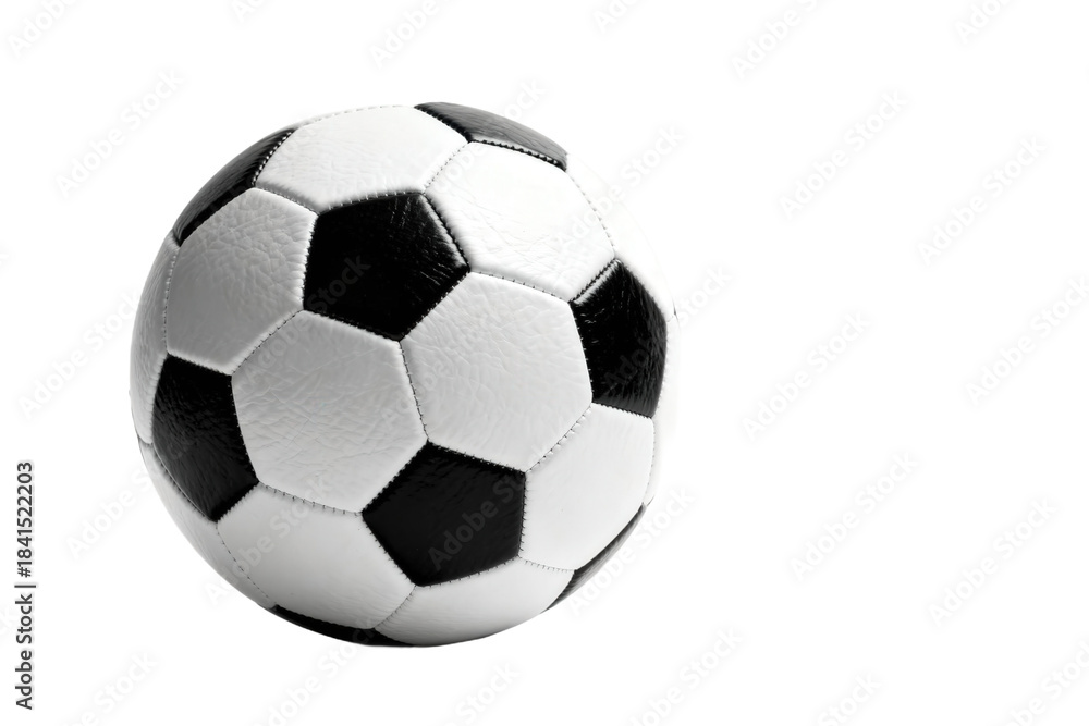 Naklejka premium Classic black and white soccer ball for sports and games