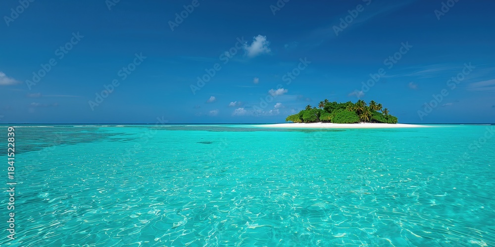 Fototapeta premium White sand and reef water on a summer beach scene, natural landscape and ocean activity