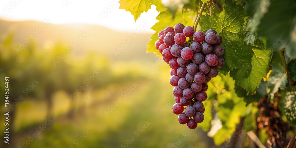 Fototapeta premium Fresh grapes in a bowl, highlighting their role as a fiber-dense snack, suitable for health-conscious eating