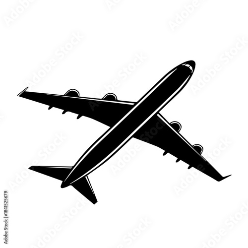 Vector illustration of a white airplane model or toy aircraft isolated on a white background for travel and aviation transport