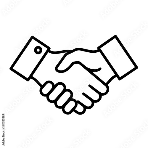 Handshake vector illustration depicting a business agreement and partnership between two businessmen