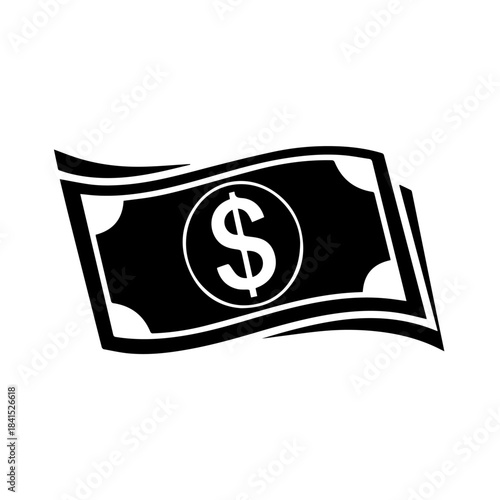 Dollar Symbol: Illustrating the concept of finance with a stylized dollar bill. A sleek, monochromatic image captures the essence of value and wealth.