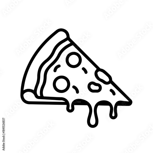Slice of Delicious: A mouthwatering illustration of a classic pizza slice, with oozing cheese, tempting toppings, and perfect crust, designed to entice and satisfy.