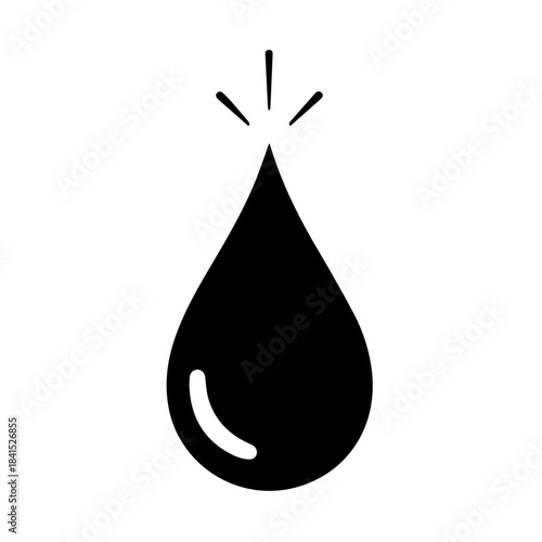 Eco-conscious Drop of Water: A minimalist illustration of a single water droplet. Representing purity, sustainability, and the critical importance of water resources.
