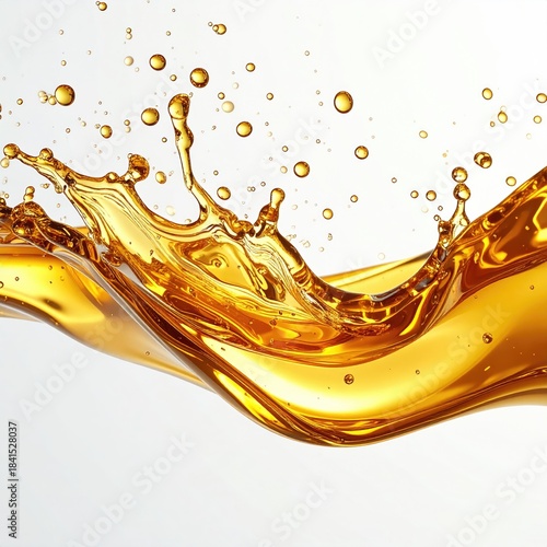 Golden liquid splashes and streams