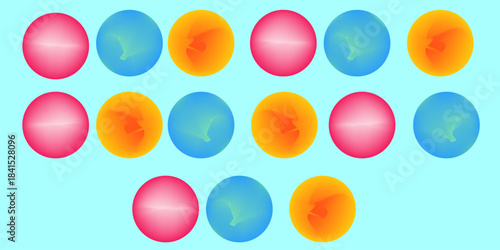 Set color circle gradient noise gradation. Abstract colorful watercolor blur mesh on isolated transparent background. Circle shape png.