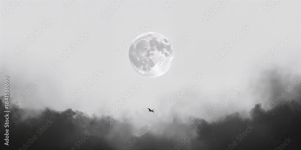 Obraz premium Full moon in space over white background, suitable for educational astronomy content