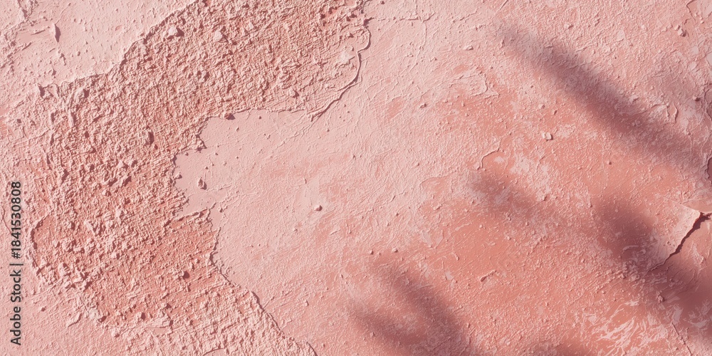 Fototapeta premium Acrylic and pink textured plaster surface used as a background for design projects, artistic applications