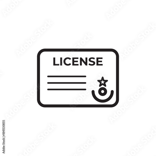 License icon symbolizing official authorization, professional certification, and required permissions, representing HR compliance, job qualification, legal status, and industry expertise.