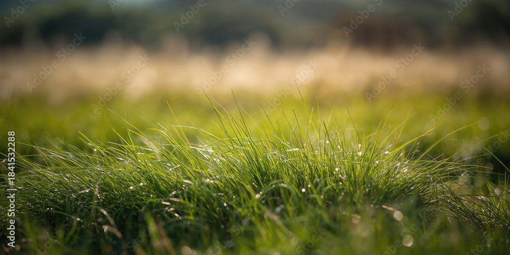 Naklejka premium Creeping bent grass used for turf or ground cover, ideal for landscape maintenance, Earth Day