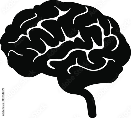 Human Brain Line Art – Minimal One-Line Brain Illustration