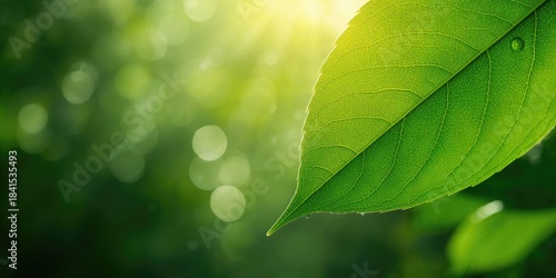 Detailed green leaf surface with intricate veins and textures, suitable for nature-themed layout backgrounds