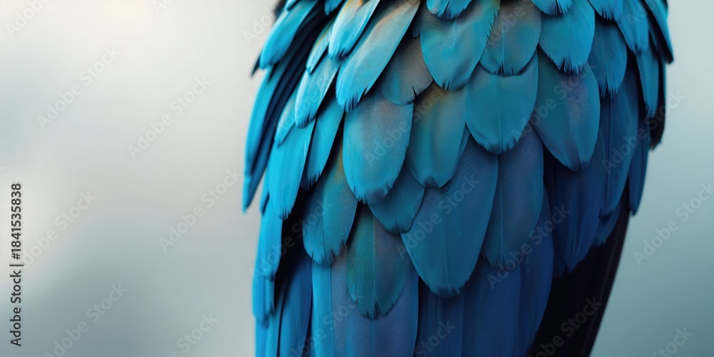 Obraz premium Brightly colored parrot feathers displayed in natural daylight, suitable for educational backgrounds, World Bird Day
