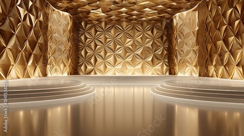 golden Damask Seamless pattern background