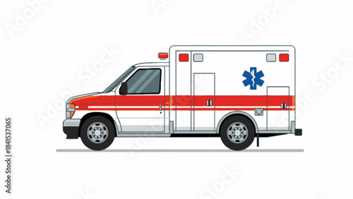 Essential emergency medical service ambulance ready for rapid response with Star of Life emblem