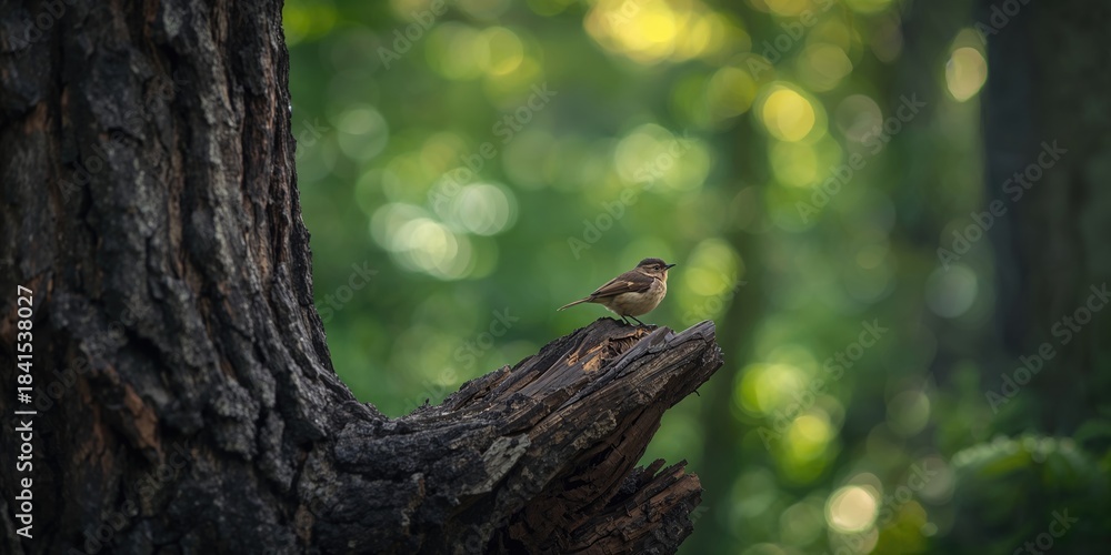 Fototapeta premium A solitary tree trunk in a natural setting used as background for text or layout design