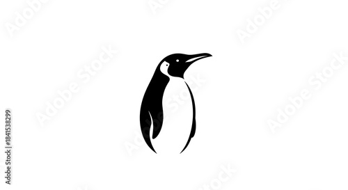 Elegant Penguin Silhouette - A Minimalist Wildlife Illustration.