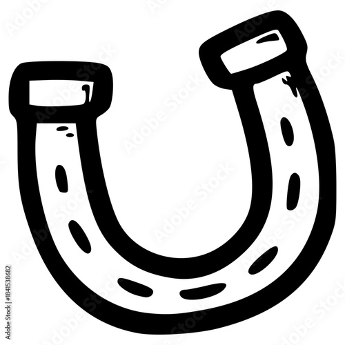doodle horseshoe illustration hand drawn outline vector
